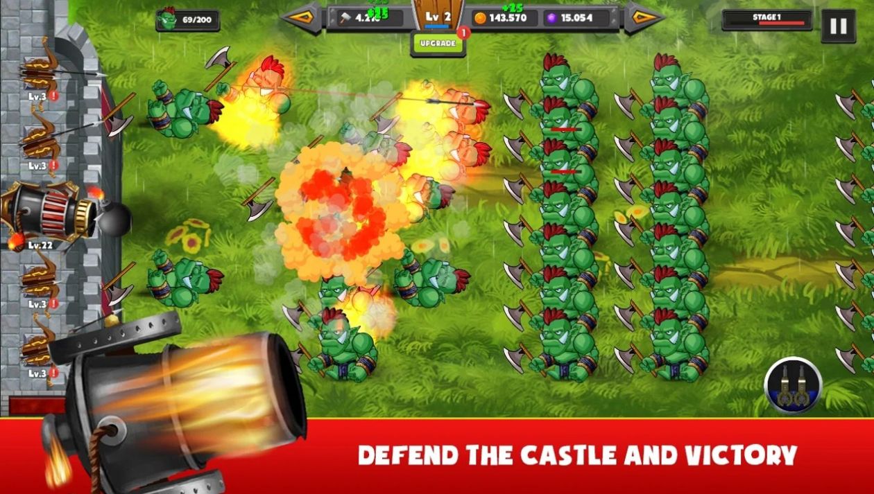 城堡防御怪物防御者游戏