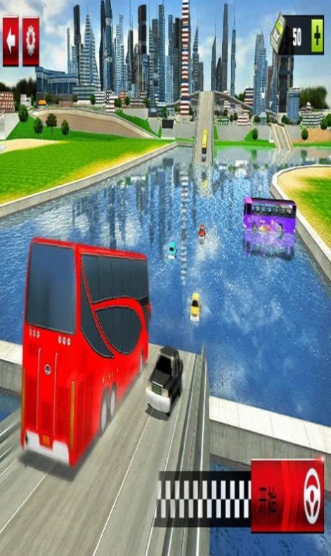 模拟水上班车