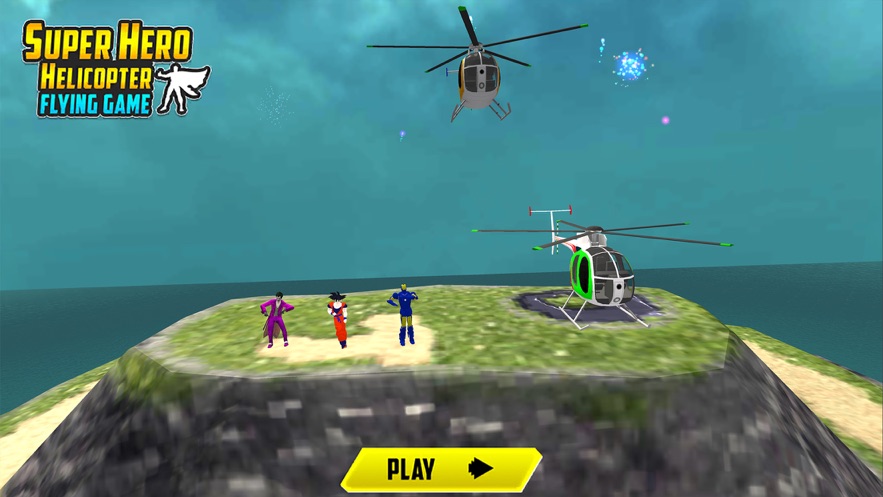 飞行超级英雄直升机3D游戏