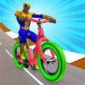 超级英雄空中自行车特技最新版