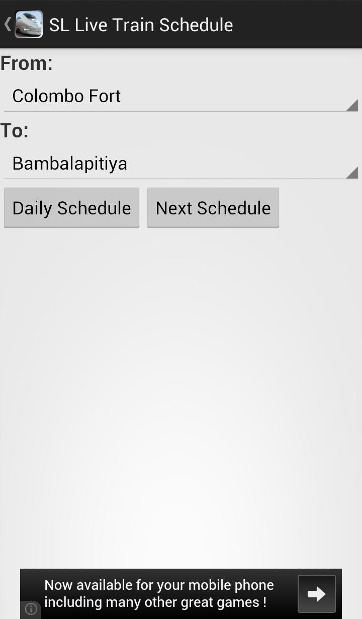 Sri Lankan Live Train Schedule