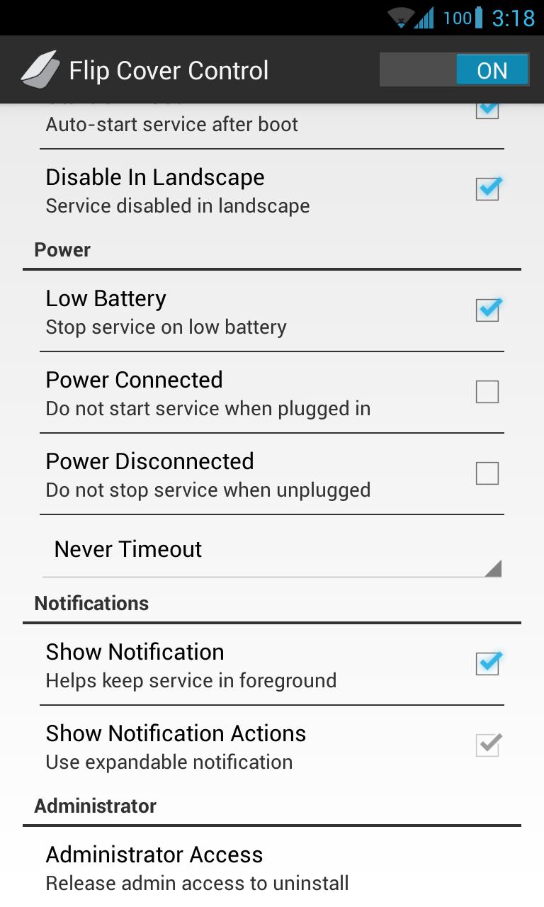 Flip Cover Control
