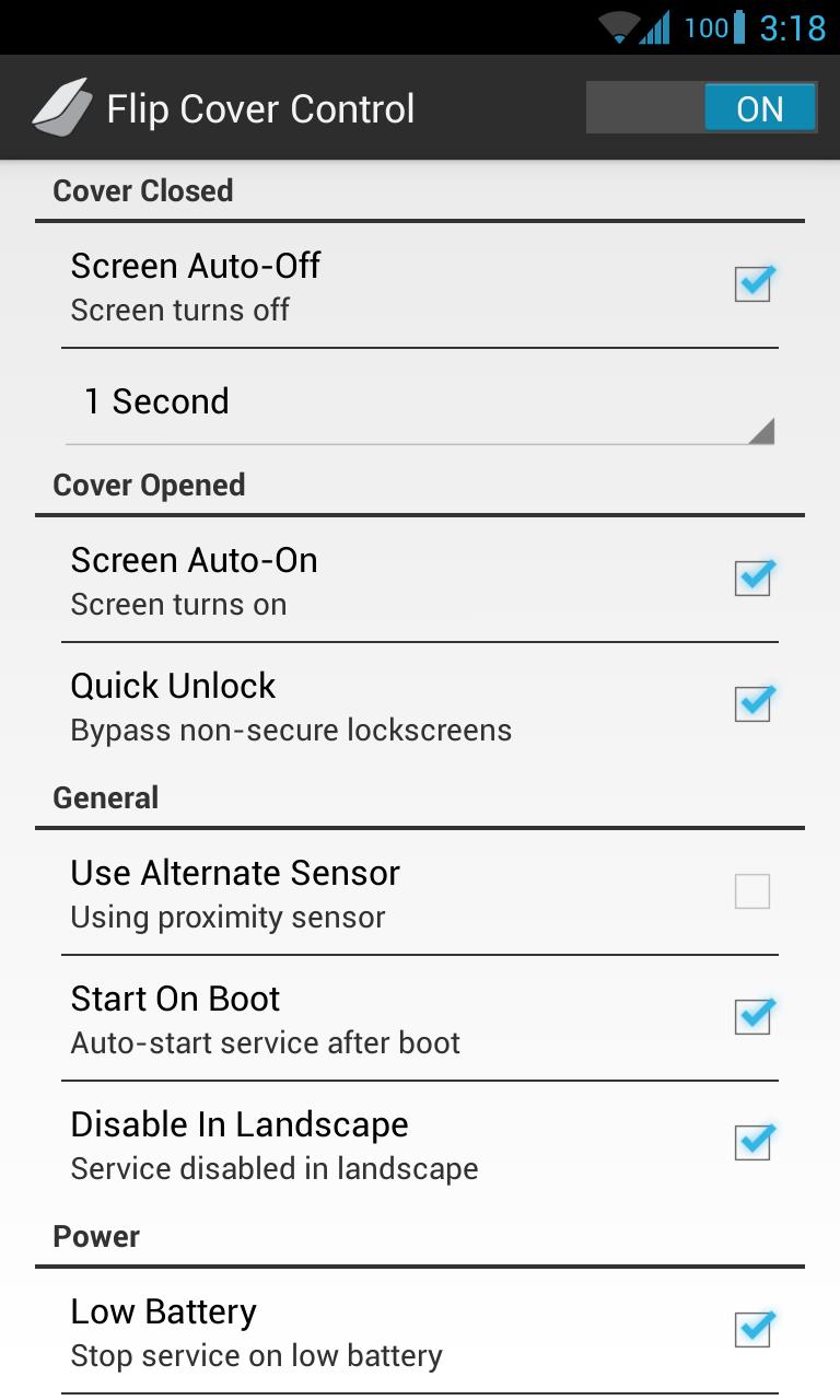 Flip Cover Control