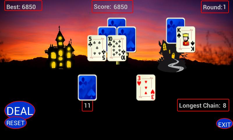 Tri Peaks Castle Solitaire