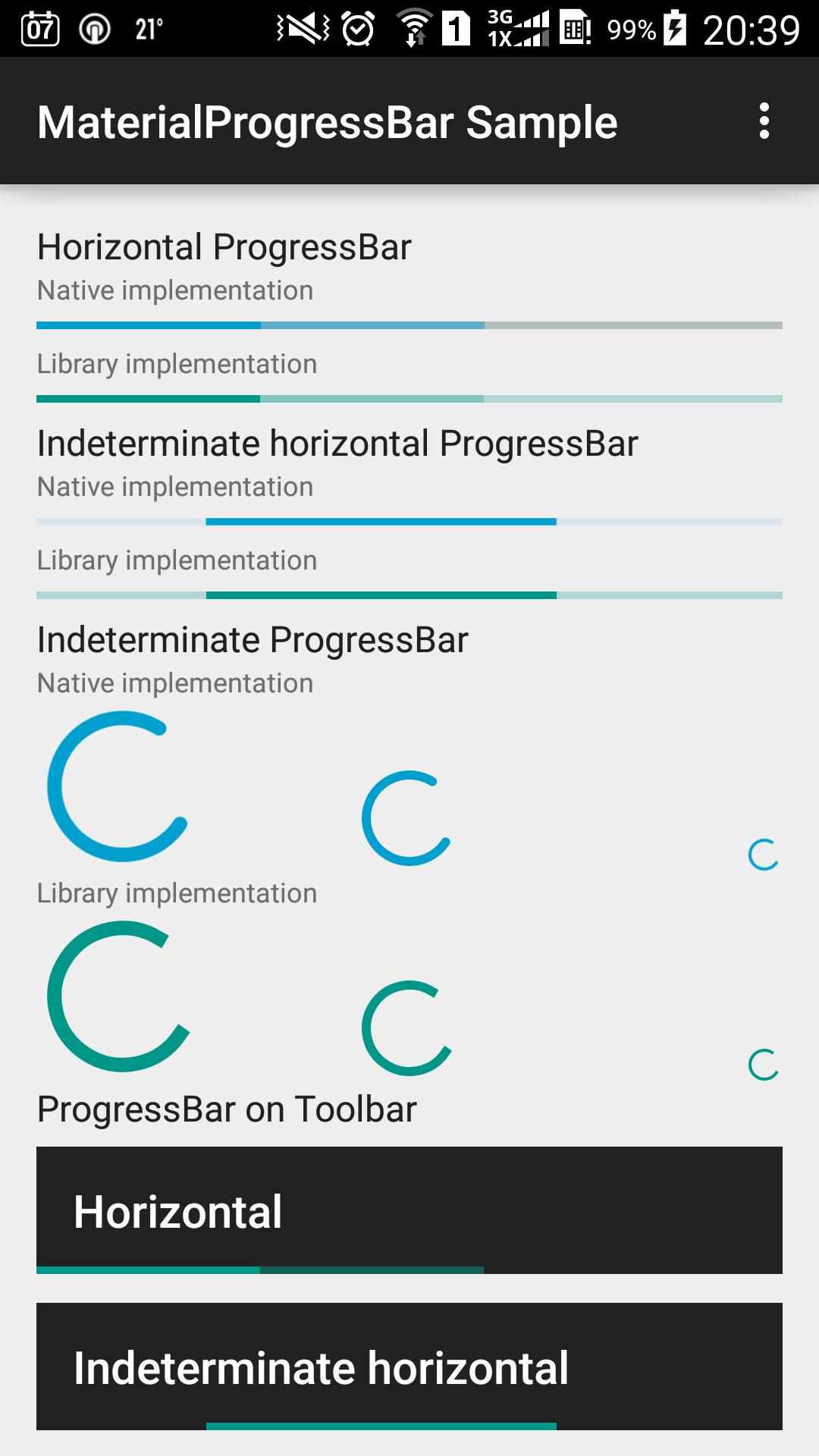 MaterialProgressBar Sample