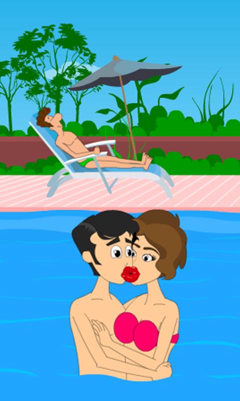 Casual Swimming Pool Kissing 2