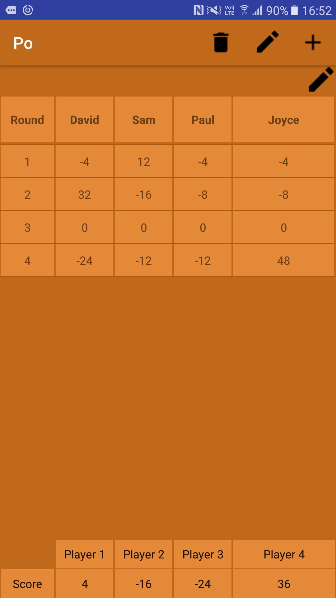 Poker Scorepad