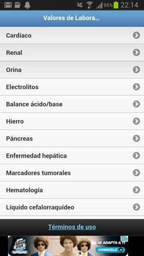Valores de Laboratorio