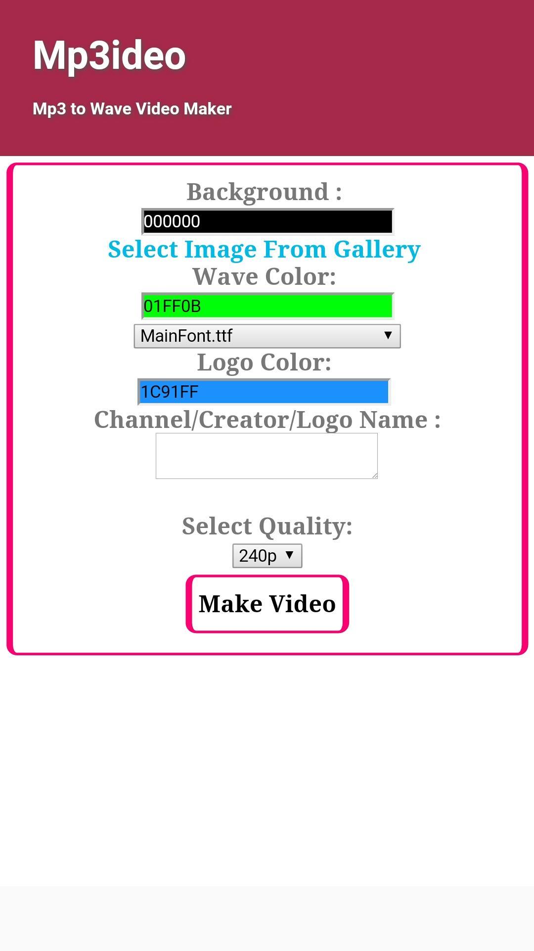 Mp3 to Video Maker Waveform Converter - Mp3ideo