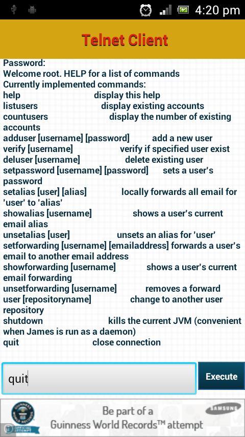 Telnet Client