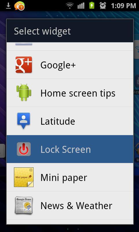Lock Screen Widget