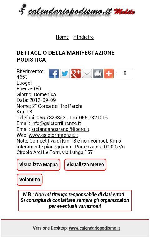 Calendario Podismo
