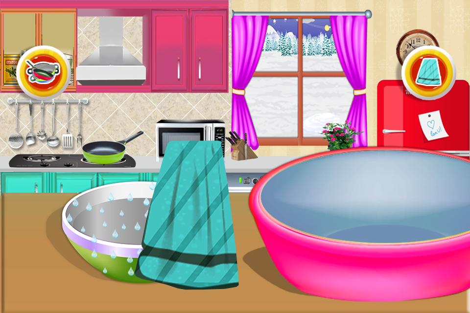 Wash dishes girls games