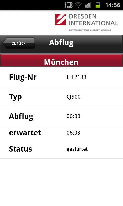 Flugtafel Flughafen Dresden