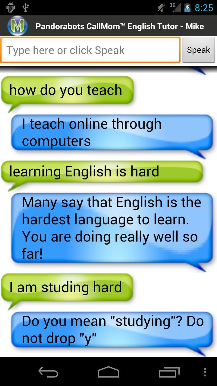 Pandorabots English Tutor