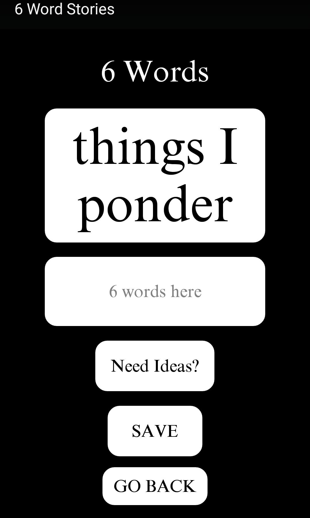 6 Word Stories