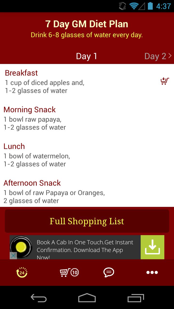 7 Day GM Diet Plan
