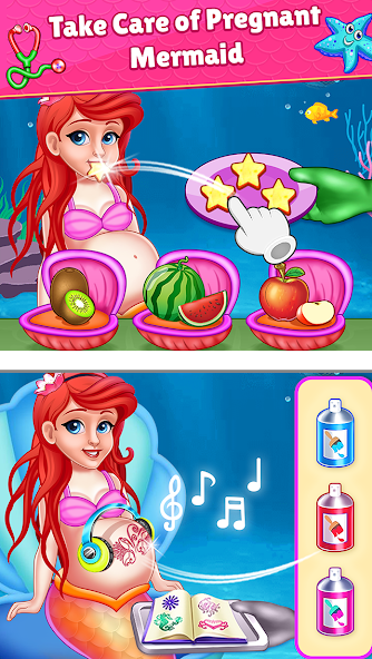 Mermaid Mom & Baby Care Game