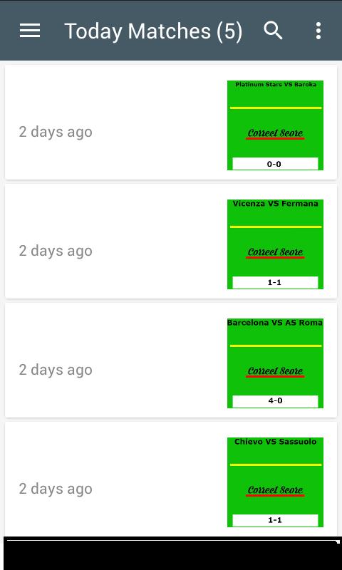 Correct Score Fixed Matches