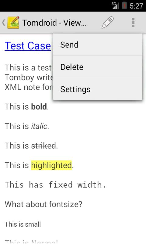 Tomdroid notes