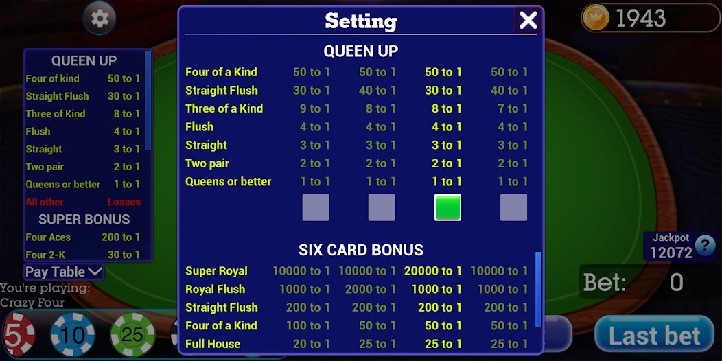Crazy Four Poker