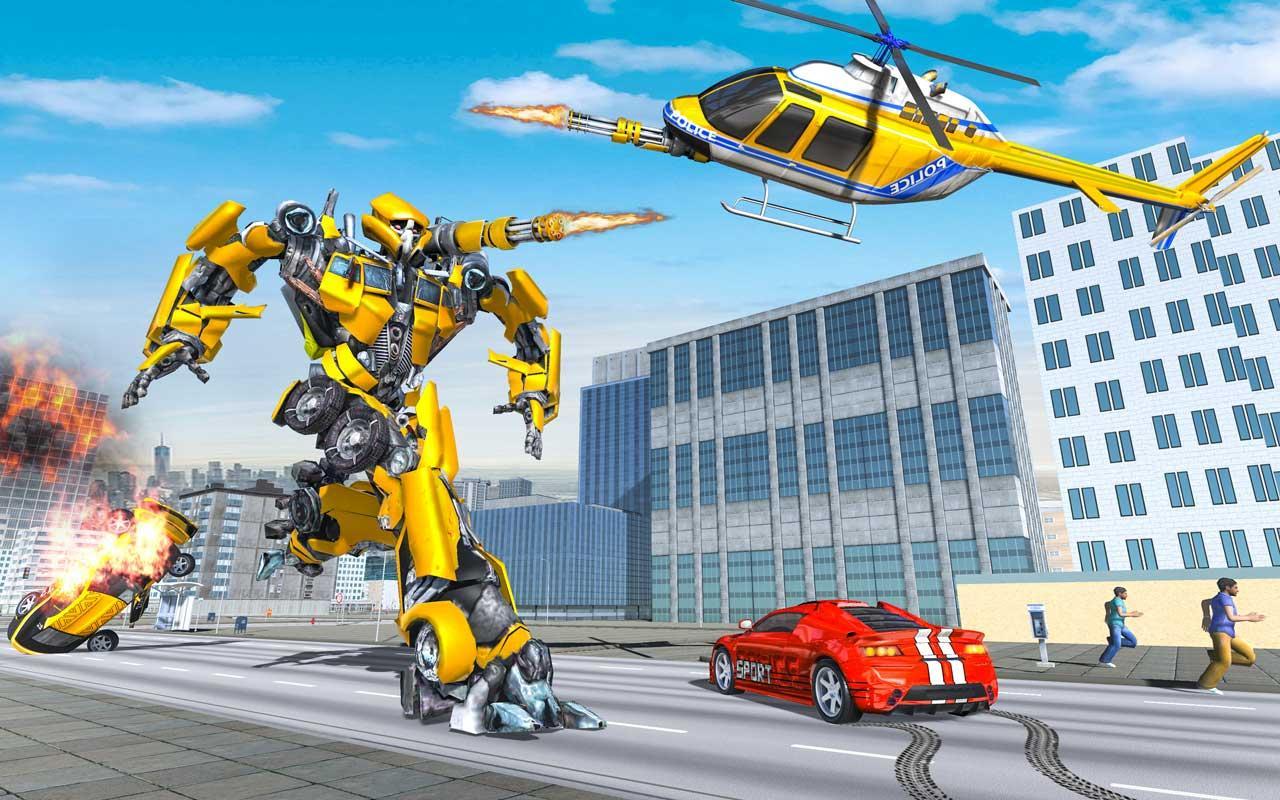 US Police Robot Hero - Helicopter Transformation