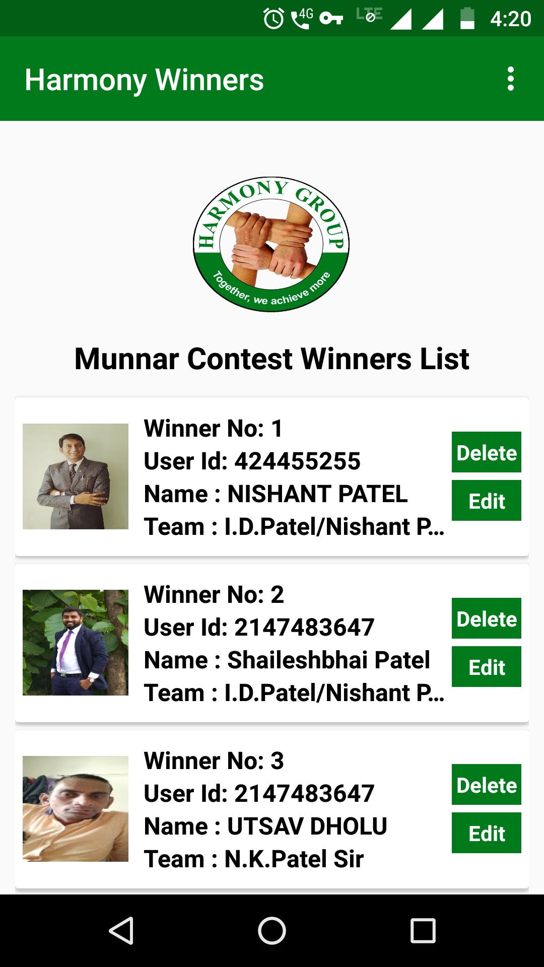 Harmony Winners