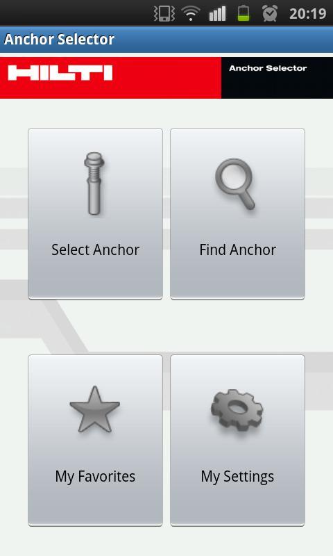 Hilti Anker Selector