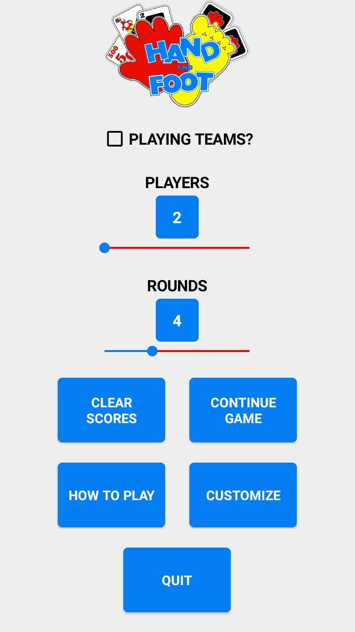 Hand & Foot Score