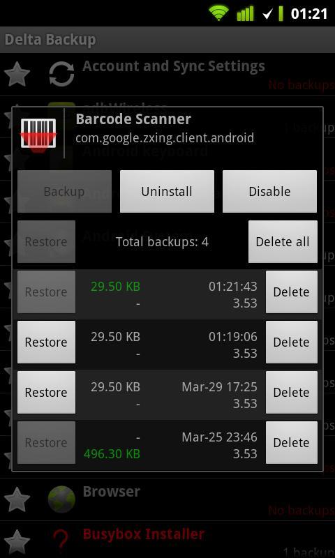 Delta Backup