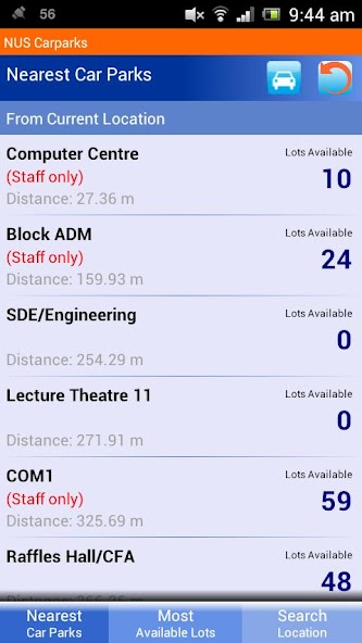 NUS Carparks