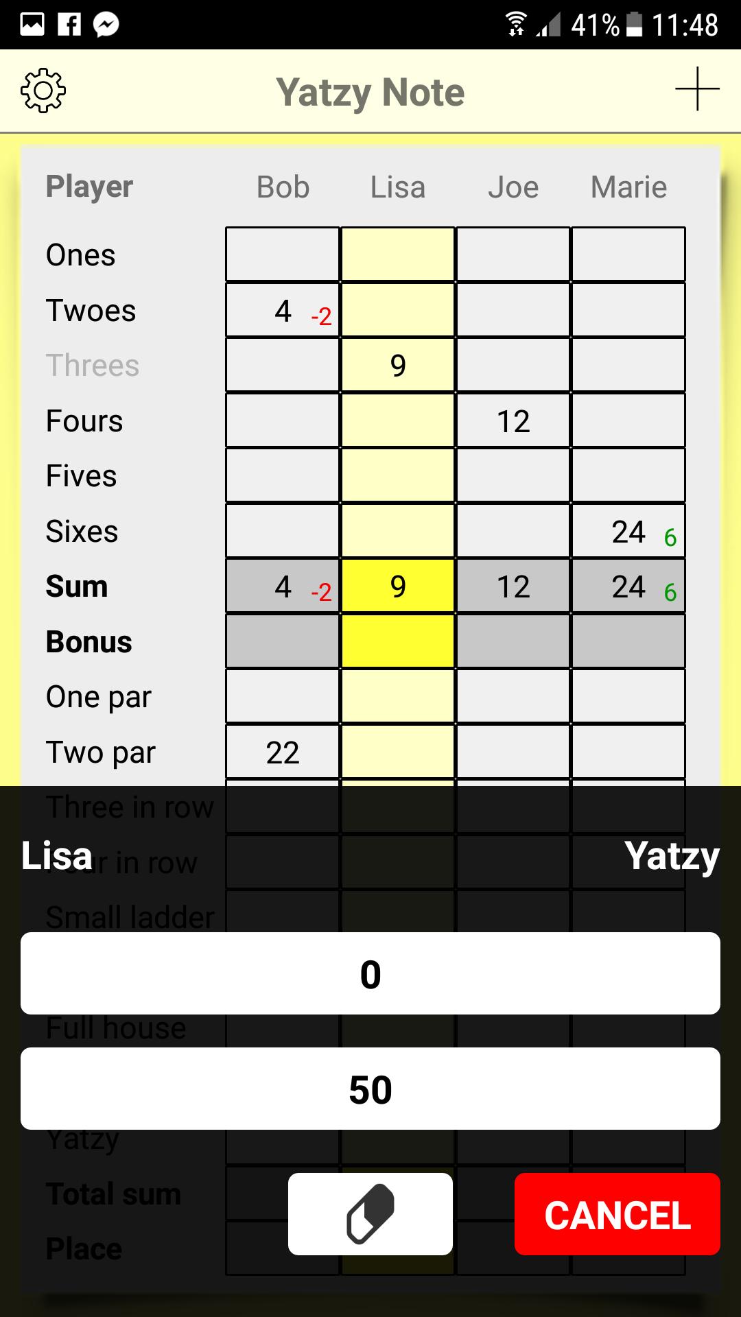 Yatzy Note