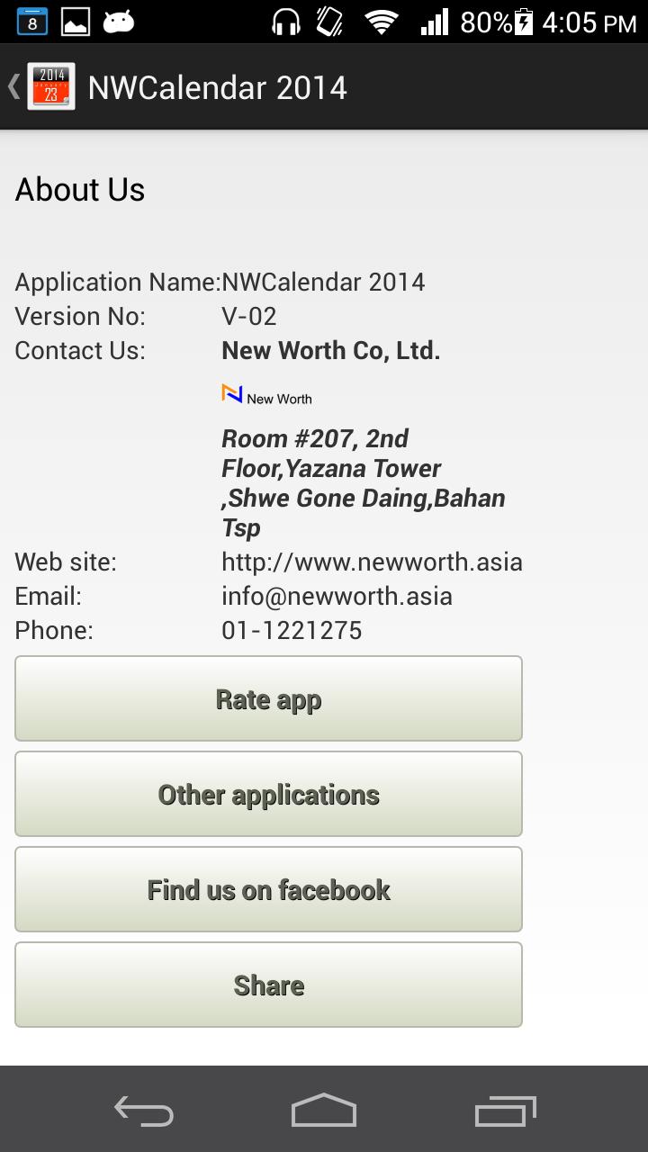 Myanmar Calendar 2014
