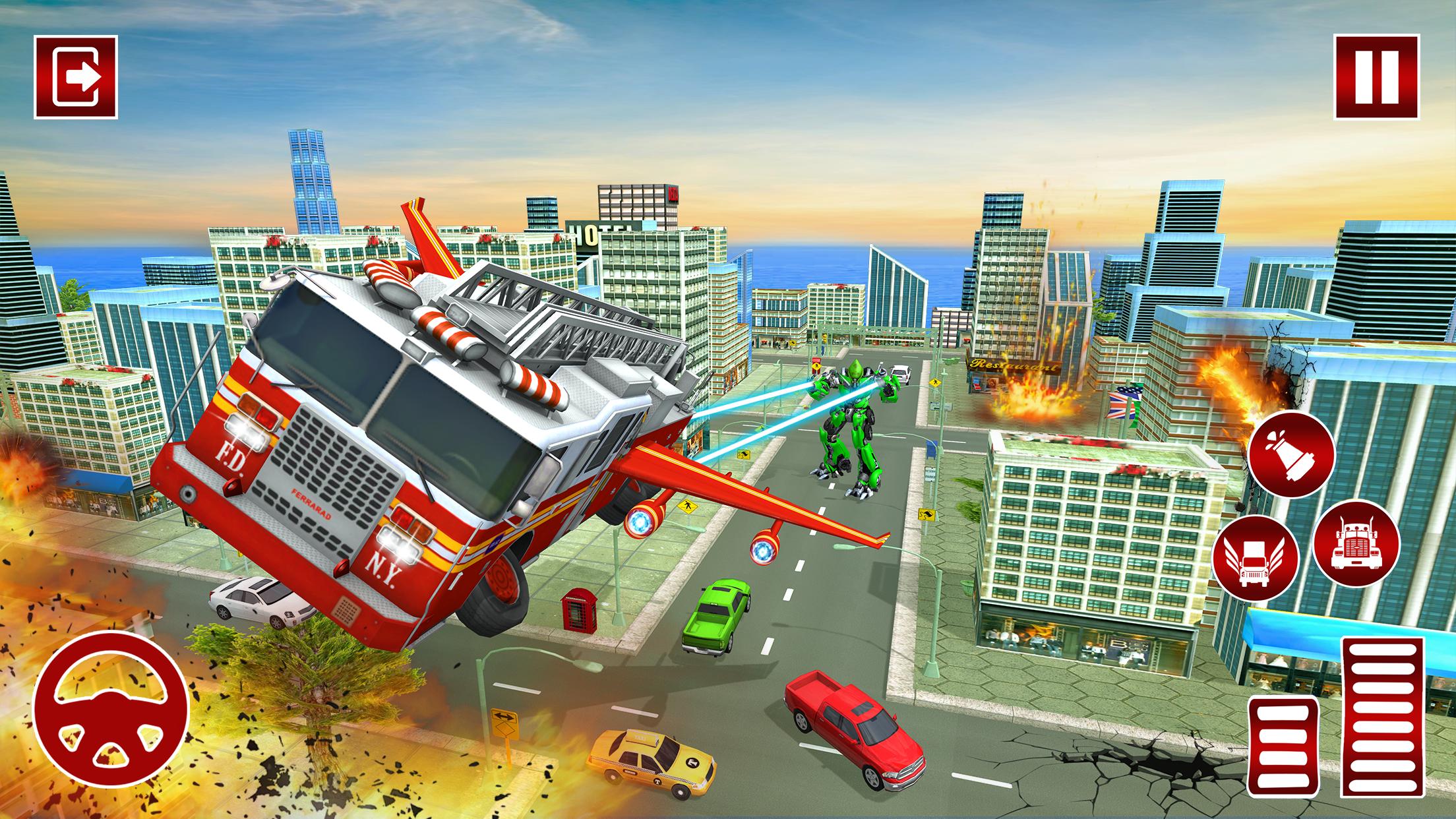 Flying Fire Fighter Rescue Truck