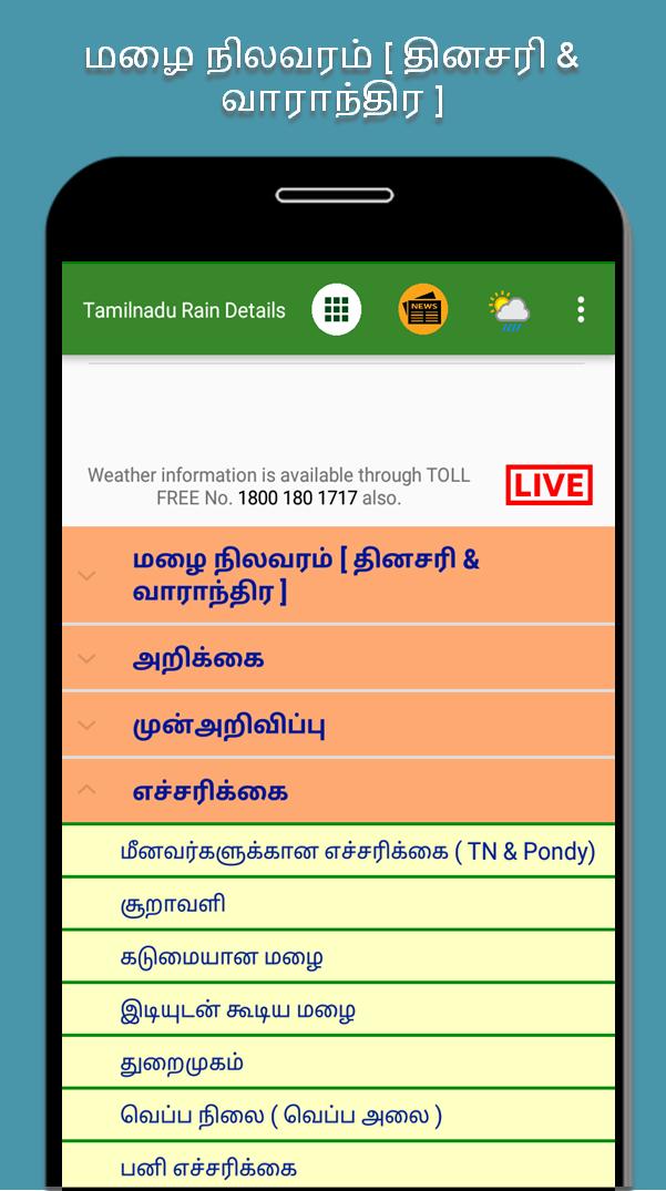 Tamil Nadu Rainfall Details