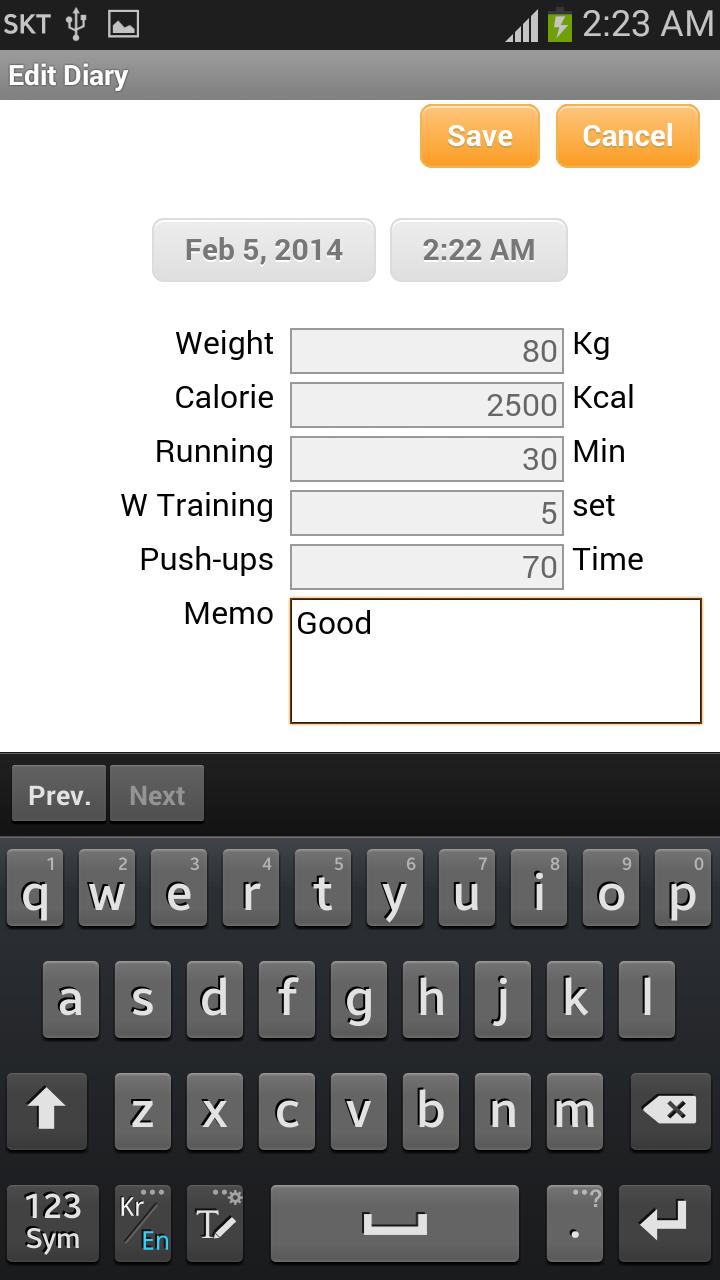 Fitness Diary