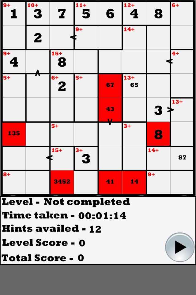 Greater than Killer Sudoku