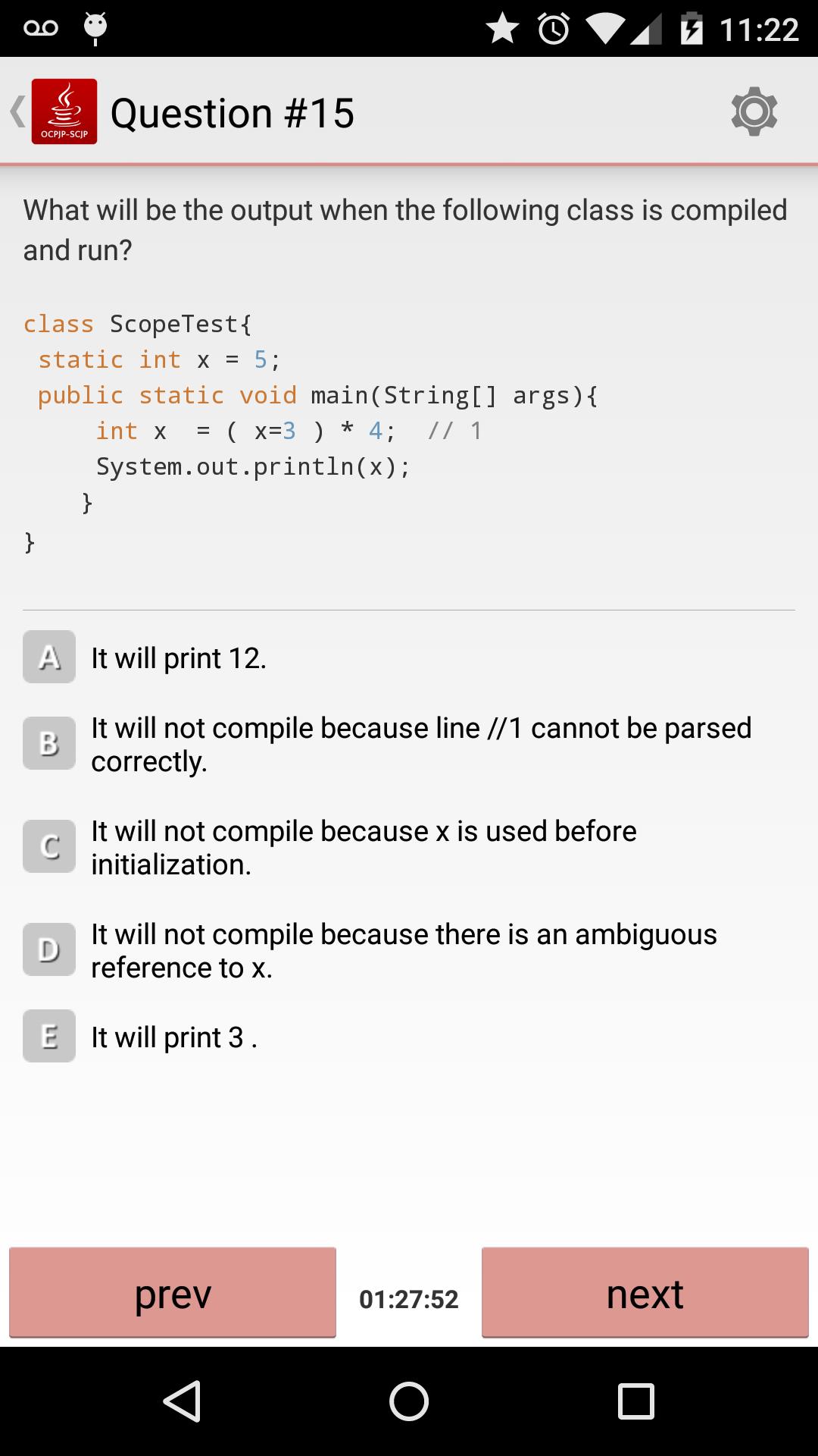 Java Practice Exam