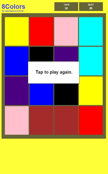 8 Colors Memory Game
