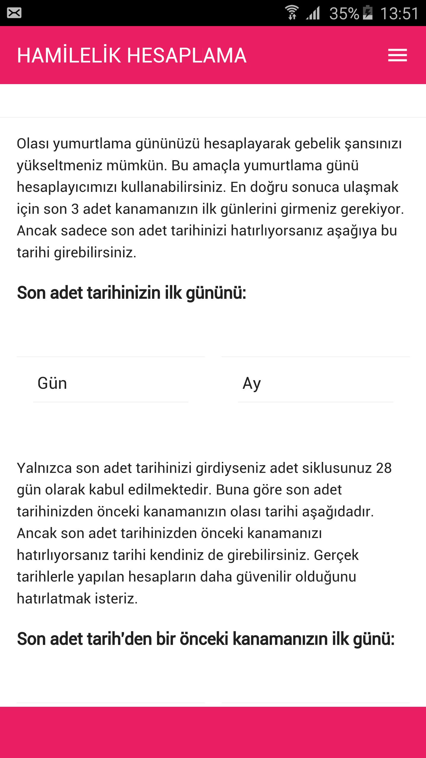 Hamilelik Hesaplama
