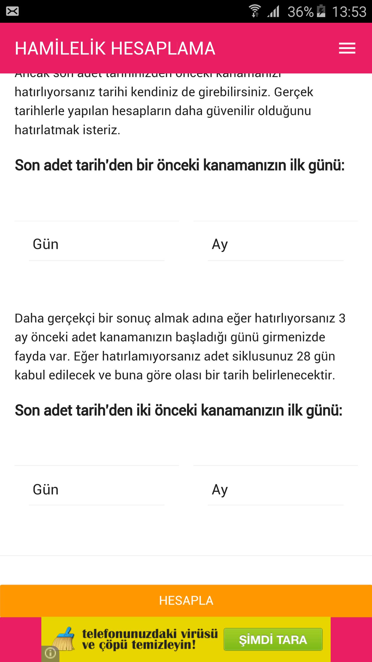 Hamilelik Hesaplama