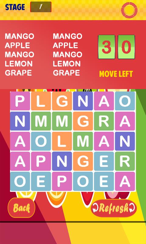 All Fruits Word Search