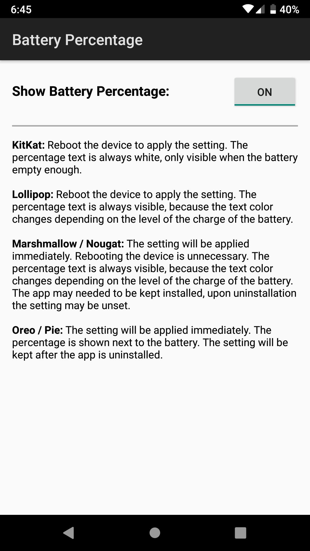 Battery Percentage