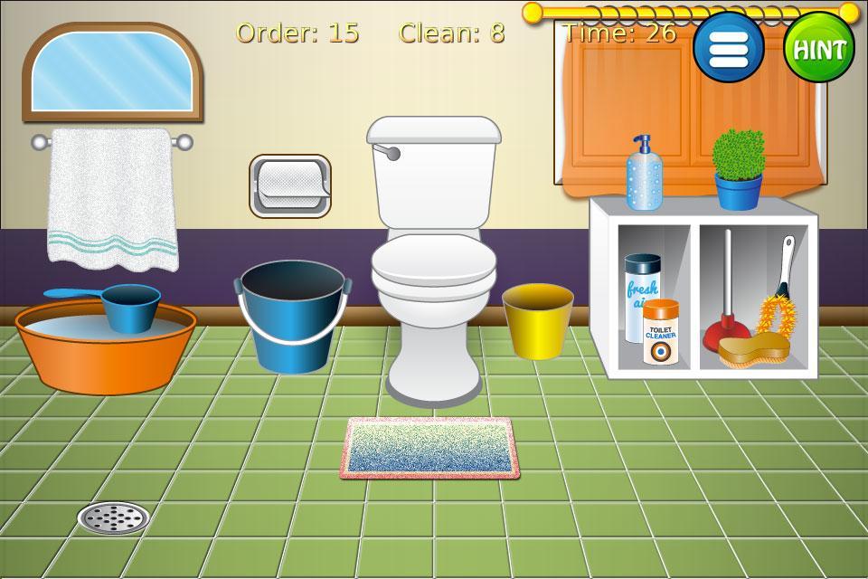 Game cleaning toilets