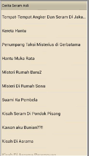 Cerita Seram Asli
