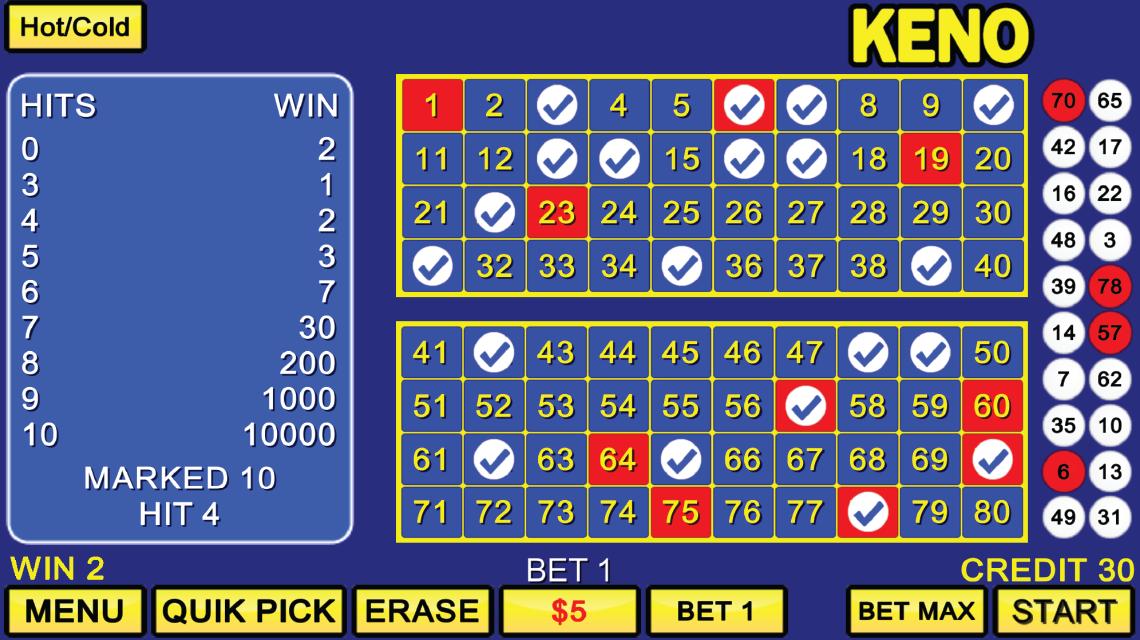 Deuces Wild Poker and Keno