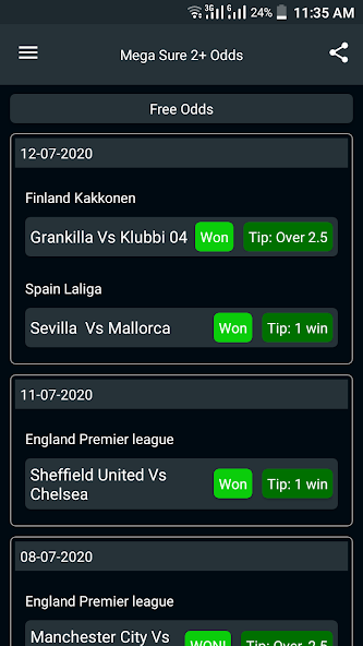 Mega Sure 2+ Odds
