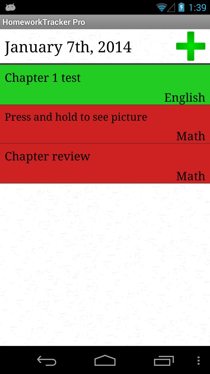 Homework Tracker