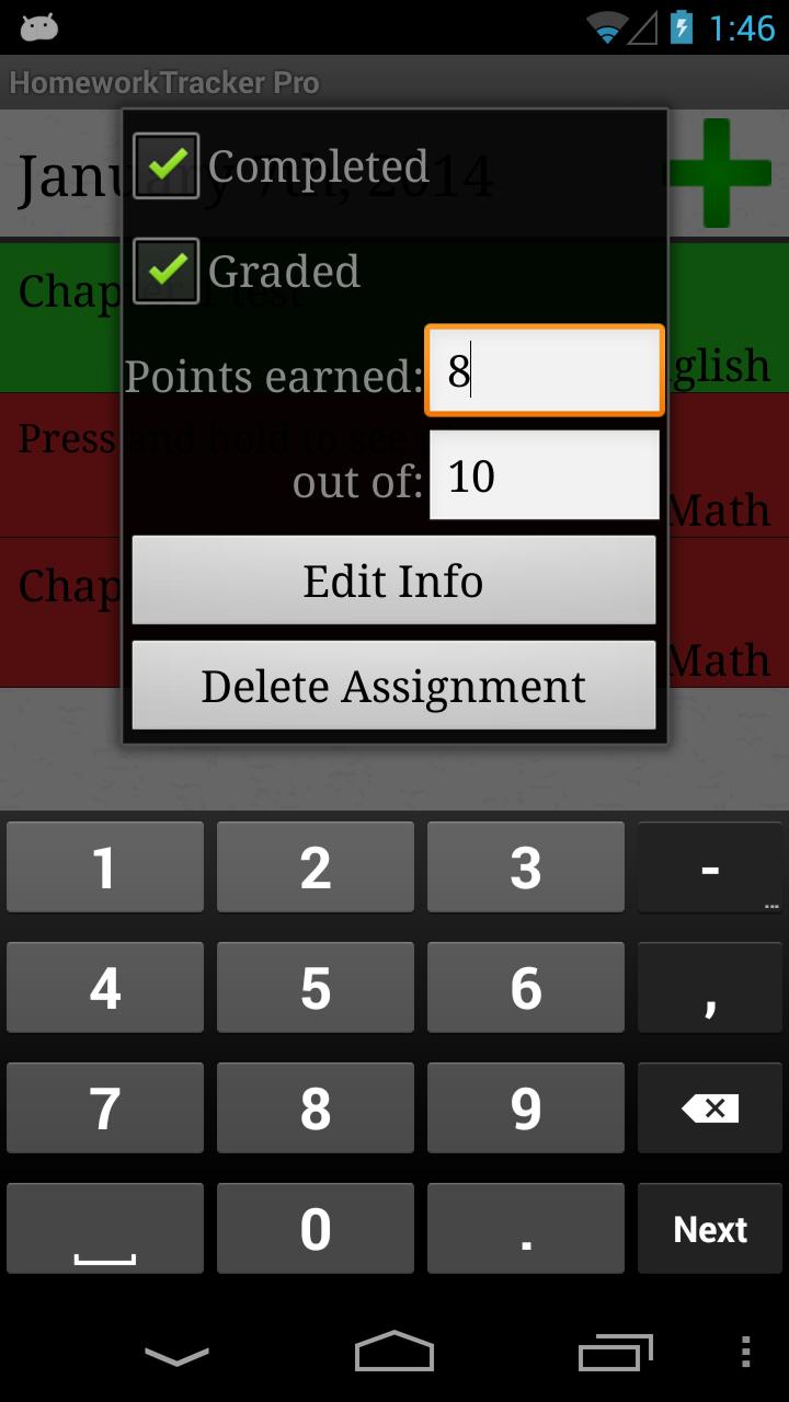 Homework Tracker