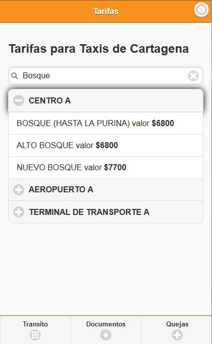 Tarifa Taxi
